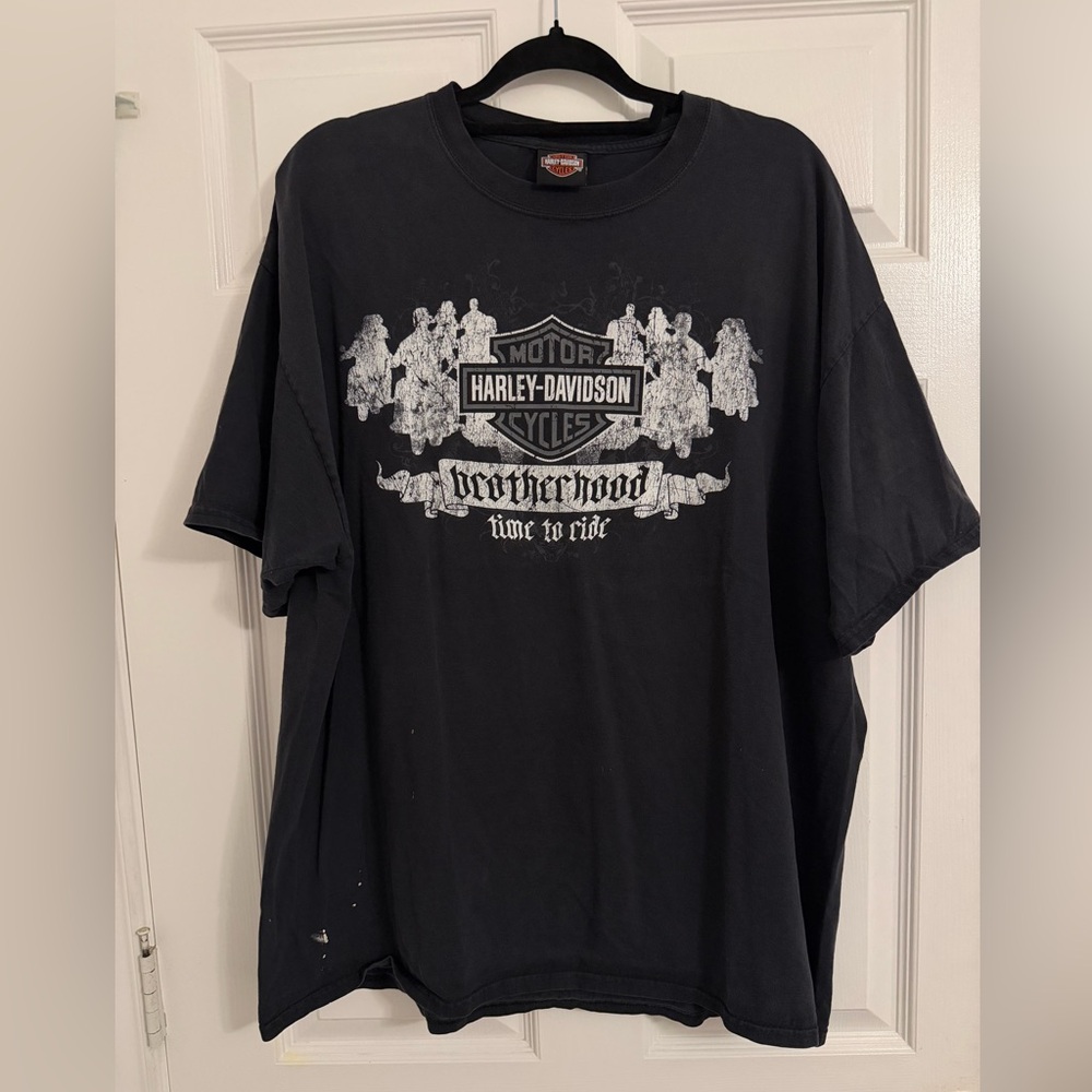 Harley-Davidson Black Graphic T-Shirt - 'Brotherhood - Time to Ride'